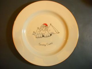1999 " Sandy Claws,  The Pyramids Of Egypt " Comical Luncheon Plate -