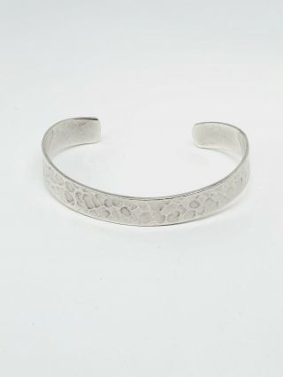 Vintage Sterling Silver 19gr Hammered Cuff Bracelet 6.  5 "