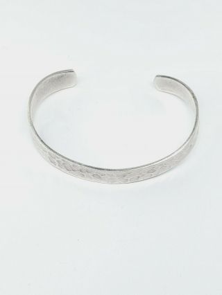Vintage Sterling Silver 19gr Hammered Cuff Bracelet 6.  5 