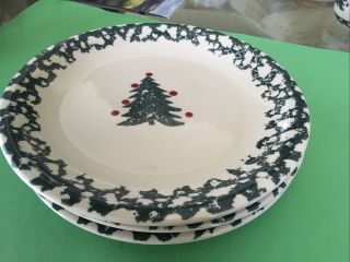 Folk Craft Winter Wonderland Salad Plates Christmas Trees Tienshan Set Of 4