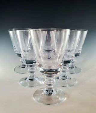 6 Holmegaard Wellington Wine Goblets 5.  375 " Tall,  Fully Signed On The Bottoms
