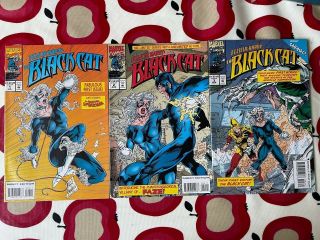 3 X Felicia Hardy: The Black Cat No.  1,  2,  3 Marvel Vintage Comic 1994 - Comb.  P&p