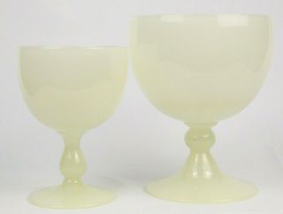 Rare Large Portieux Vallerysthal Oversize Goblet Compotes French Opaline