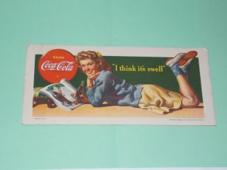 Vintage Coca Cola 1942 Blotter " I Think It 