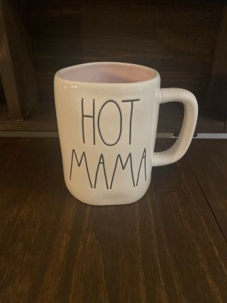 Rae Dunn " Hot Mama " Pink Inside Mug 2021 Mother 