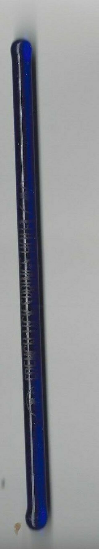 French Lick Springs Hotel Vintage Blue Colored Glass Stir Stick Featuring Pluto