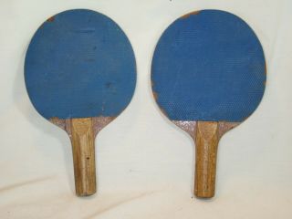 2 Vintage Table Tennis Ping Pong Racket Paddle Rackets Paddles 3 Ply ?