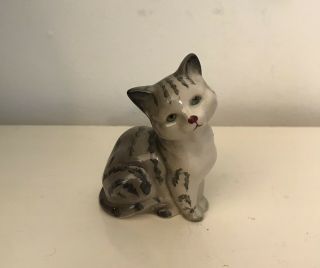 Vintage Royal Doulton Grey Cat Kitten Figurine Model Da 123 (beswick 1436)