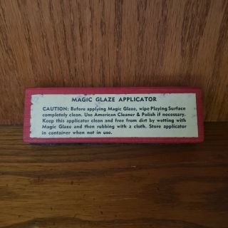 Vintage American Shuffleboard Magic Glaze Applicator