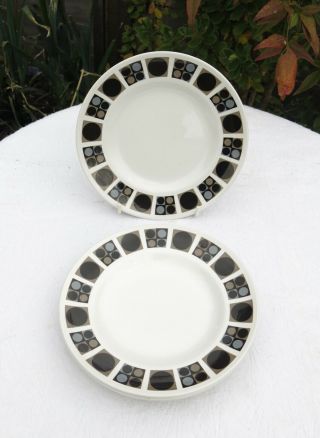 4 Vintage Midwinter Focus Pattern Barbara Brown Side Plates 17.  5cm