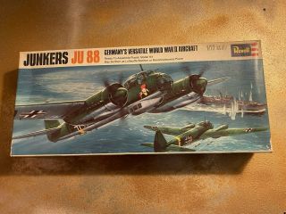 1967 Vintage Revell 1/72 Junkers Ju88 H - 113 Luftwaffe Bomber World War Two