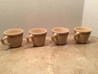 Set Of 4 Vintage Toltec Walker China Coffee Tea Cups Mugs Heavy
