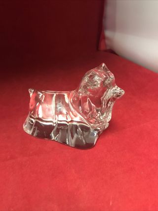 Baccarat Crystal Yorkshire Terrier Yorkie Dog Clear Glass Figurine France