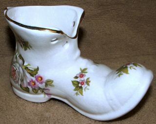 Vtg James Kent Old Foley Staffordshire Harmony Rose Boot Shoe Pottery Porcelain