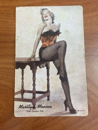 Vintage 1950s Pin Up Arcade Card Sexy Marilyn Monroe - Stockings Busty