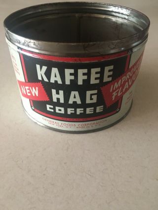 Vintage Kaffee Hag Coffee Tin Can 1 Keywind General Foods Ny Ny
