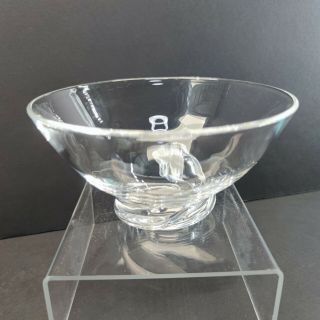 Steuben Vintage Crystal Spiral Twist Base Art Glass Bowl By Donald Pollard