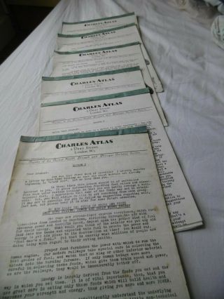 Vintage Charles Atlas Correspondence Course 1951 Bodybuilding Health 6 Booklets