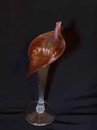 Rick Strini Jack in the Pulpit Iridescent Orange Signed Blown Glass 2