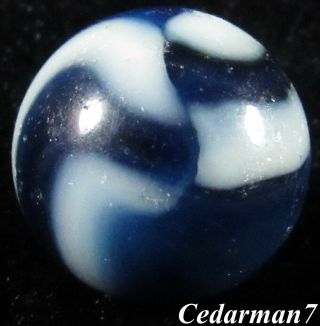 Cedarman7; Wow Vintage 5/8 " Played With Peltier Nlr Blue Panda Marble Toy