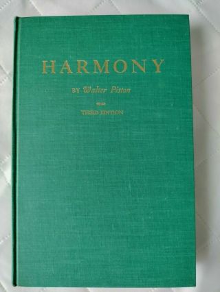 Harmony By Walter Piston Third Edition 1962 Vtg Hardback W/dust Jacket Norton