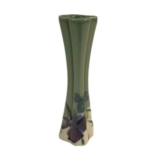 Signed Follette Studio Art Pottery Glazed Floral Bud Vase