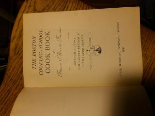Vtg 1941 THE BOSTON COOKING SCHOOL COOKBOOK Fannie Merritt Hardcover Cottagecore 2