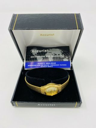 Vintage Accurist Gold Plated Ladies Quartz Watch Box Lb709