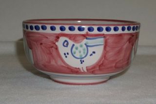 Vietri Campagna Soup Or Cereal Bowl With Red Chicken Design