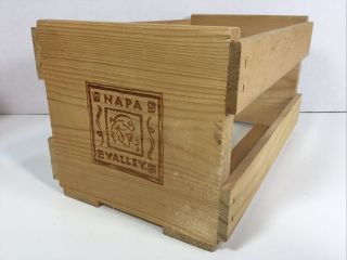 Vintage Napa Valley Box Co Wood Crate CD Storage Case Holder Holds 21 CD’s 3