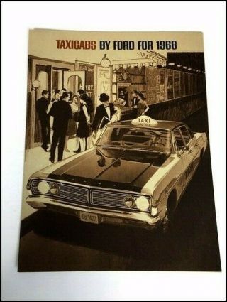 1968 Ford Taxi Cab Vintage Car Sales Brochure Folder - Custom