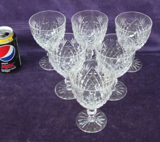Webb Corbett Crystal Wine Glasses 6 Set Large 1950s