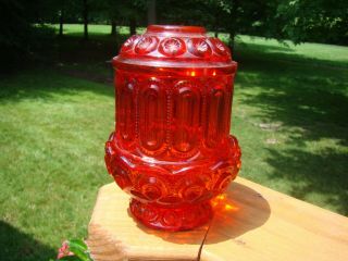 Smith Moon And Star Glass Orange Amberina Courting Fairy Candle Lamp