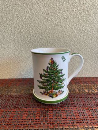 Spode Christmas Tree Mug & Coaster Set 12 Oz.  Coffee Cup Tea Beverage Gift /nib