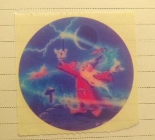 Vintage 80s Sticker Lisa Frank Wizard Dragon Unicorn Lightning 1982