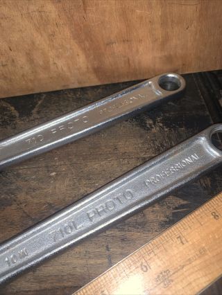 (2) Vintage Proto Professional 710 10” Adjustable Wrench MADE IN USA 710L. 3