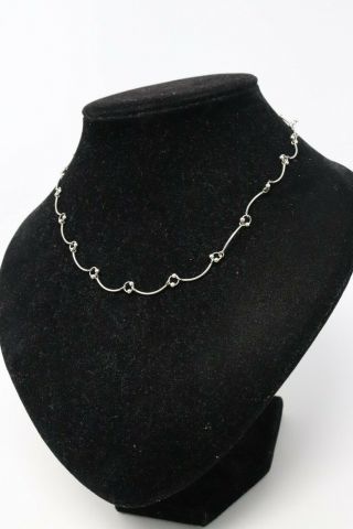 Stunning Vintage Sterling Silver 925 Designer Necklace Fancy Link Unique 248 3