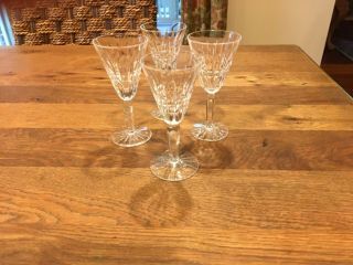 Set (4) Waterford Crystal Glenmore Cut 5 1/2” Sherry Glasses -