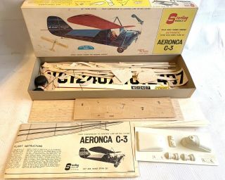 Vintage Sterling Models Balsa Wood Aeronca C - 3 Airplane Kit Incomplete Kit