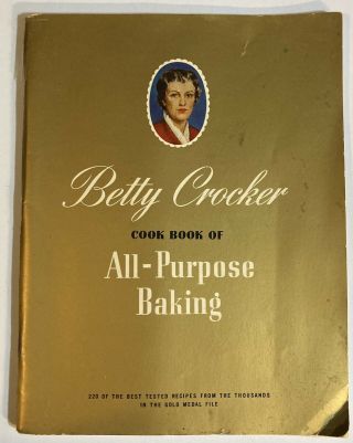 1942 Betty Crocker Cook Book Of All Purpose Baking Gold Cover Vintage Recipes