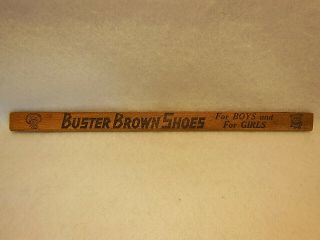 Vintage Buster Brown Shoes For Boys & Girls Wooden 12 " Advertising Ruler