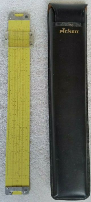 Vintage Pickett Slide Rule N803 - Es Log Log Speed Rule With Leather Case