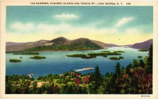 Vintage Postcard - The Narrows Hundred Islands Lake George York Ny 4230