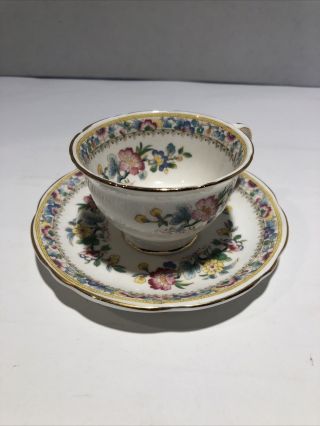 Bone China Cup & Saucer By Eb Foley Ming Rose Pattern