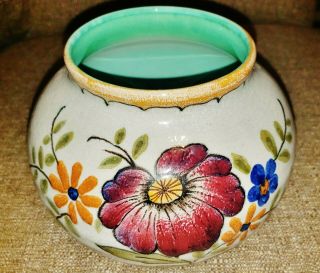 Gouda Bertino Royal Zuid Holland Hand - Painted Vase,  5.  5 " H Floral