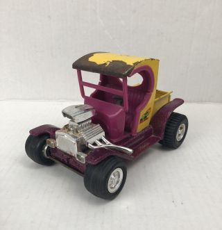 Vintage Tonka Hot Hauler Model T Hot Rod Truck Hemi Purple Yellow Metal Vehicle