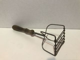 Vintage 10 Inch Potato Masher With Wooden Handle