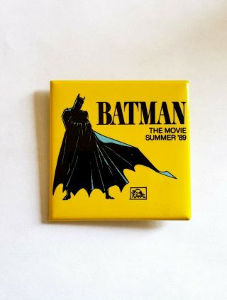 Vintage 1989 Batman Movie Promo Teaser Pin - Tim Burton Michael Keaton 1988 Film