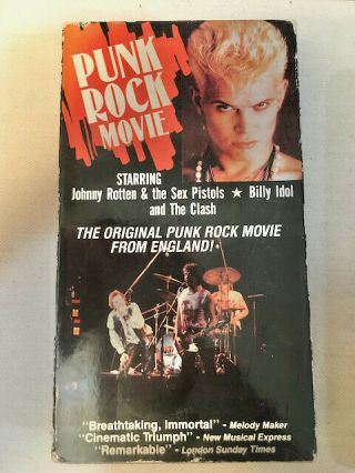 Rare Vintage Punk Rock Movie Vhs Sid Vicious,  Johnny Rotten,  Billy Idol