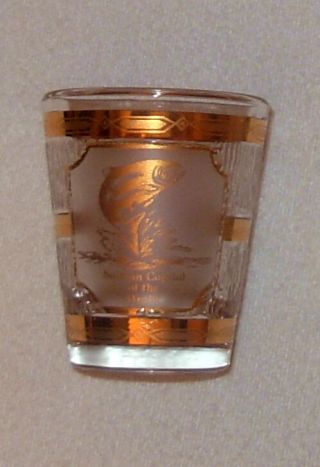 Vtg Gold Trimmed Shot Glass Ketchikan Alaska Made In Usa Souvenir